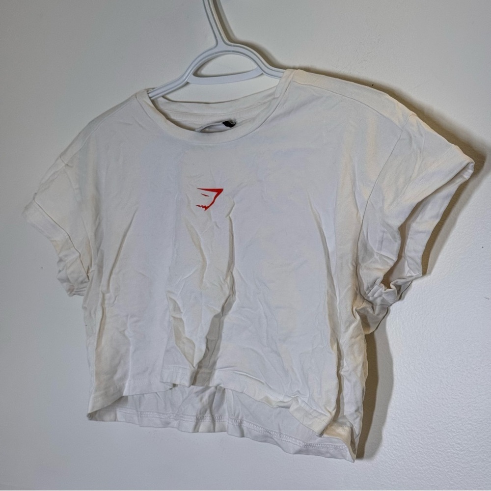 Gymshark | Training Alone White Cropped Tee - Size M